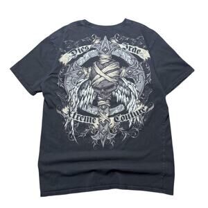 Xtreme Couture Shirt Mens Large Cyber Goth Skulls Grunge MMA Y2K